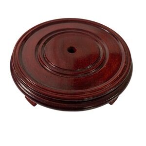 Chinese Redwood Round Wooden Display Stand 6 1/4"
